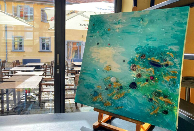 Mediterrane Küche und Kunstwerke